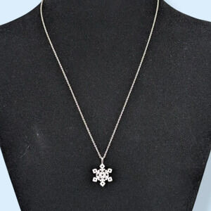 Vintage IBB Rhinestone Snowflake Necklace